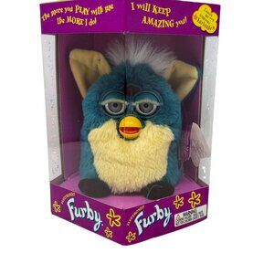 Furby Dragon 1999 Blue & Yellow Fur Gray Eyes 70-800 Factory Sealed - NEW